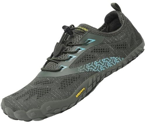 SAGUARO Scarpe Barefoot Minimaliste Uomo Scarpette a Piedi Nudi Donna Trail Shoes Maglieria Verde 44