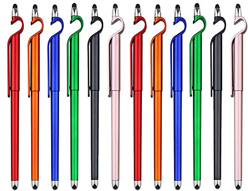 Stylus Pen, SITAKE 12 STK. Multifunktionaler 3-in-1-Telefonhalter + kapazitiver Stylus + Kugelschreiber, Smartphone Tablet Touchscreen Handy Stift Touch Pen Eingabestift Stift für (Stil 2)