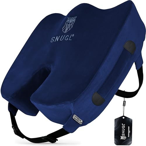 SNUGL Coccyx Sittkudde – Ortopedisk Memory Foam-Kudde för skrivbordsstol, gaming, rullstol, bilsäte, efter förlossning och graviditet, behandling av hemorrojder, ergonomiskt ryggstöd för kontorsstol
