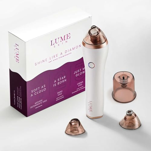 Lume Skin Diamond Pro, Esfoliazione con Polvere di Diamanti, Aspiratore Punti Neri Professionale, Microdermoabrasione Pulizia Viso, Rimozione Brufoli Comedoni, Estrattore Pori, Dispositivo 4 in 1