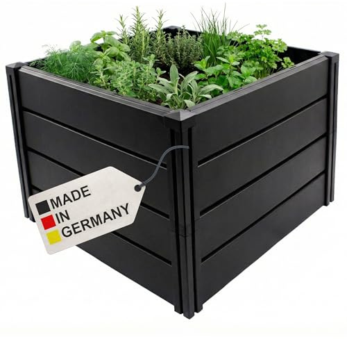 NYVI Hochbeet NYVIGreen M 82x82x61cm 336 Liter - Kunststoff Kräuterbeet für Garten, Terrasse, Balkon - Wetterfest, UV-resistent, Rostfrei, Langlebig - Einfache Steckmontage & Erweiterbarkeit
