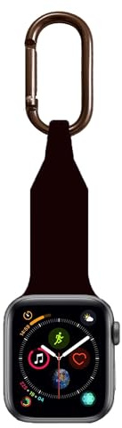 ZSJSRP Metallschnalle Silikon Uhrenarmband Kompatibel mit Apple Watch Fob Kette Schlüsselanhänger 38mm 40mm 41mm 42mm 44mm 45mm für Frauen Männer, Ersatz Armband Kompatibel mit Apple, blacks, 42/44