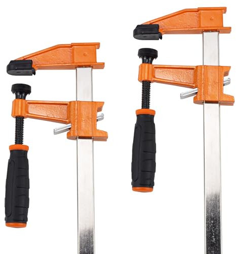 Jeinbuil Schraubzwingen Set, 2 STK Zwingen Spannweite 300mm(12 Zoll) Spannkraft 272kg(600 Pfund) Spannzwingen Aus Edelstahl, Clamp Präzises Fixieren von Holzwerkstücken