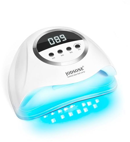 JODSONE 320W UV LED Nagellampe mit Auto-Sensor, 72 Dual-Licht-Rotlicht-LEDs & 4 Timern(10/30/60/99s) – Professioneller Nageltrockner für Finger/Zehennagel und für Alle Gel Nagellack,Gelnägel,Shellac