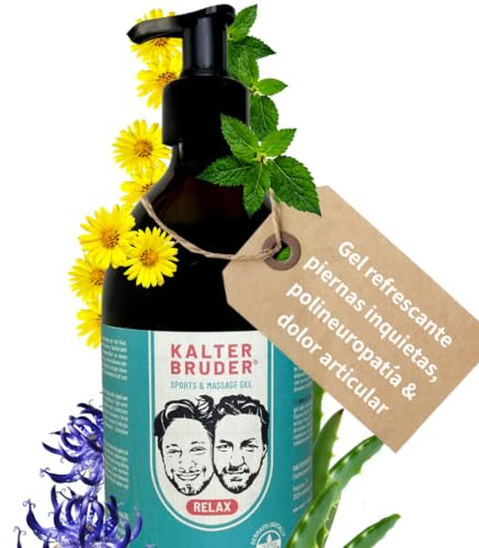 Kalter Bruder® Relax - Kühlgel bei Restless Legs, Polyneuropathie | Schnelle Schmerzlinderung & Regeneration | Mit echter Aloe Vera, Arnika, Menthol, Kampfer & Teufelskralle (500ml Flasche)