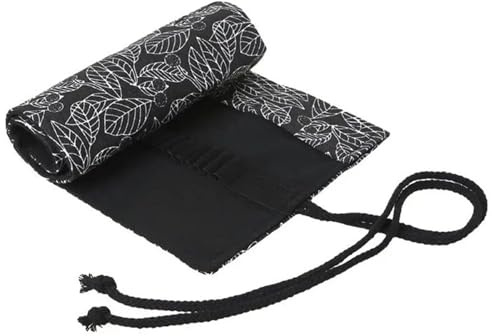 ZJPJMXNN Canvas pennrulle wrap 2 st skolpennfodral roller 12/24/36/48/72 hål kanvas upprullningsbar makeup kanvas pennväska för flickor pojkar kontorsmaterial för skolan, En färg, 12 holes