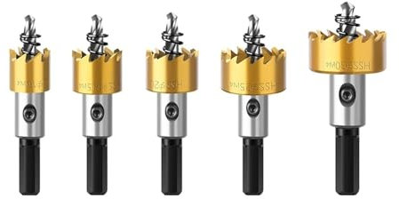 Juego de brocas de sierra de corona de carburo HSS (1 unidad/4 piezas), aleación de metal, acero inoxidable, herramientas for trabajar la madera(5PCS)