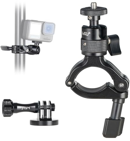 HSU Supporto per manubrio Go Pro, in alluminio per fotocamera Insta 360 e altre fotocamere d'azione Osm0, per bicicletta e moto