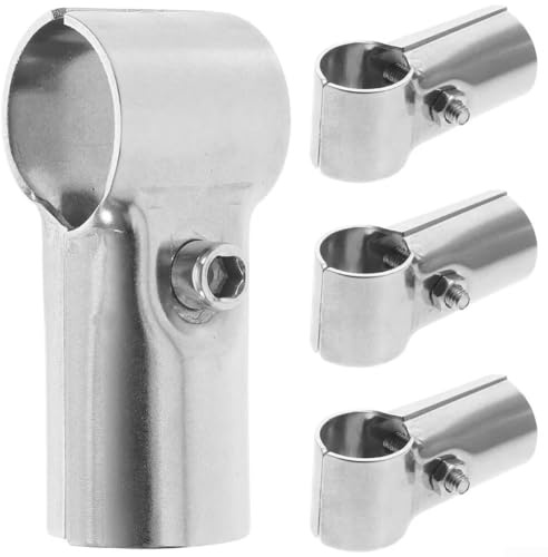 Desiumite Abrazaderas de tubo en T de acero inoxidable para tubos de 25 mm de diámetro, conector de valla de malla de alambre con diseño de conexión en T, soportes de tubo para percheros, pasamanos