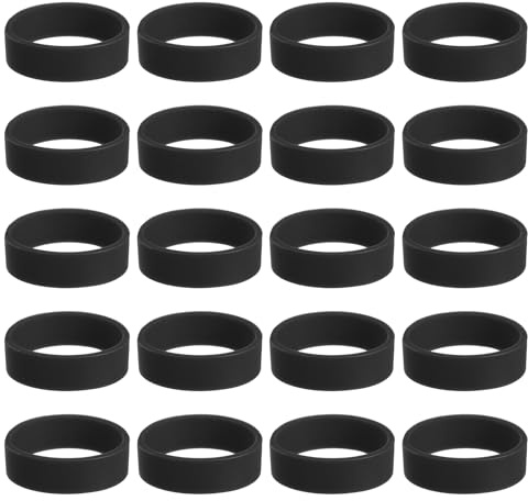 QUARKZMAN 30Pcs Fascette In Gomma Siliconica Antiscivolo 1.22 Pollici Fascette Elastiche Piatte Per Libri Trappole Arte Avvolgimenti Cavi Nero