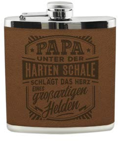History & Heraldry Echter Kerl Flachmann Papa - individuell und personalisiert mit Gravur, Name und Spruch