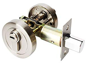 Home Door Single Cylinder Security Lock Deadbolt Zinc Alloy Safe Deadbolt Lock Door Handles Entrance Locker with Keys for 30-45 mm Thickness Bathroom Bedroom Wooden Steel Door (Silver)