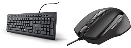 Trust Taro Tastiera Cablata Usb, Layout Italiano Qwerty, Per Pc/Laptop/Notebook & Voca Comfort Mouse Con Filo