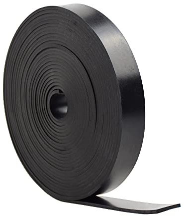 DOBTIM Solid Rubber Strips Neoprene Rubber Weather Stripping for Door Seals Under Bottom,Top, Sides, Not Include Sealant or Adhesive (W:1 in x T: 1/8 in x L: 25 Ft)