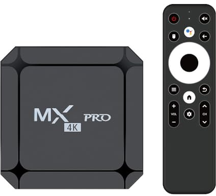 MX Pro 5G Smart 4K Ultra HD Media Player WiFi 6 Bt Remote Control 16GB USB Home Media Player