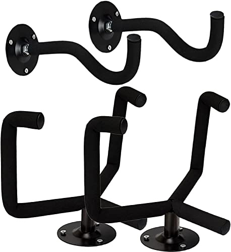 HommyFine Colgador de Pared para Guitarra, Soporte Horizontal para Bajo y Ukelele (2, Negro)