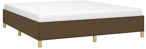 vidaXL Boxspring-sängram mörkbrun 160x200 cm tyg, dubbelsäng, säng, säng ram, dubbelsängar, sängar, säng ramar, resårmadrass, resårmadrasser, pocketersårmadrass