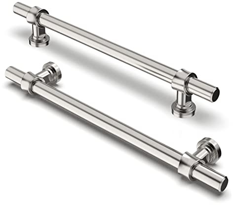 FURNIWARE 10 stycken möbelhandtag, 160 mm borrhålsavstånd möbelhandtag skåphandtag kök skåphandtag används för dörrhandtag badrumsdörr garderob, borstad satin-nickel