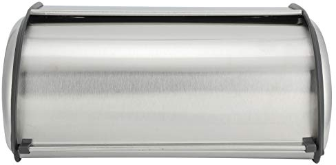 Tomotato Brotkasten aus Edelstahl, 33x24x15cm Brotbox mit Rolldeckel, Metall Rollbrotkasten Aufbewahrungsbox für Küchen Theke Frischehaltung von Brot Backwaren Kuchen Muffins Keksen