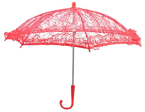 GANAZONO Lace Umbrella Vintage Parasol for Wedding Photography and Stage Performances Small Size 7.7 Inch Decorative Dance Accessory with Comfortable Handle