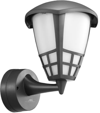 Maclean MCE519 Lampada da parete per esterni, Aplique da esterno, IP65 - impermeabile, 1xattacco E27 - carico massimo: 60 W, adatta per aree esterne, ingressi, vialetti e giardini (Grigio)
