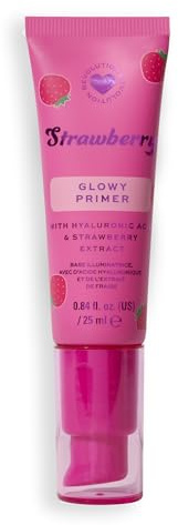 I Heart Revolution Strawberry Glow Primer, Primer Illuminante con Brillio e Acido Ialuronico, Vegano e Cruelty-Free, 25ml