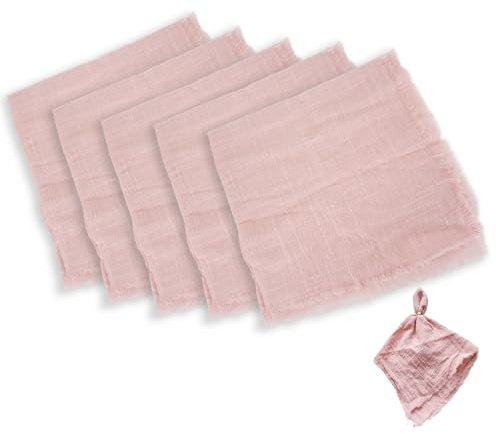 leruiyezs 5pcs Servilletas De Tela Lavables De Algodón Suave con Flecos Decorativos 42x42cm para Comedor Cocina Bodas Fiestas Navidad Cumpleaños Reutilizables Elegantes Servilletas Tela Clásicas