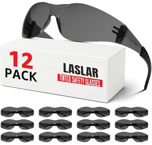 Laslar Tinted Safety Glasses for Work 12 Pack, Safety Googles for Men Women,Safety Sunglasses Scratch & Impact Resistant UV protection sunglasses for Construction, Outdoor Sports & Work