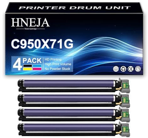 Unità Tamburo C950X71G, Unità Di Imaging C950X73G Compatibile per Lexmark C950 C950de X950 X950de X952 X952dte X954 X954dhe Stampante,4 Colors-1 Pack