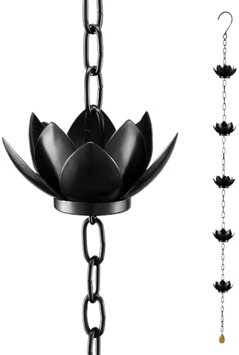 Sionhiuo Cadenas De Canalón,Decoración Jardín Recoge Lluvia | Cadenas De Agua Decorativas | Protección Cimientos Hogar Jardín Exterior Entrada Patio Paisajismo Aleros