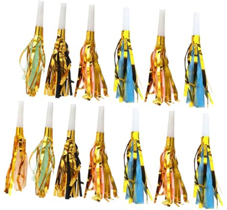 VILLFUL 30 Piezas de Trompetas Flecos y Purpurina para Fiestas Infantiles Recuerdos de Cumpleaños Matracas de Plástico Seguro Colores Surtidos y Ideales para Celebraciones y