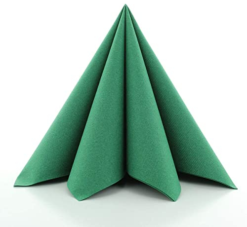 Sovie HORECA Airlaid Serviette DUNKELGRÜN 40 x 40cm 1/4 Falz 50 Stück hochwertige Einwegservietten in Stoffoptik für Gastronomie Hotel Catering und festliche Anlässe