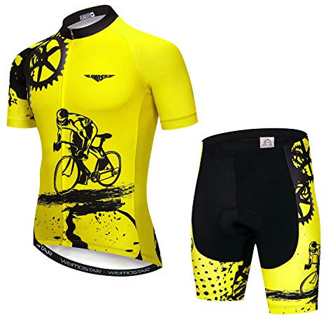 Herren Fahrradkleidung-Set, Motiv: Totenkopf, Fahrradtrikot und Fahrradshorts mit 5D-Gel-Polsterung, reflektierend, schnell trocknend XXL Cd5229