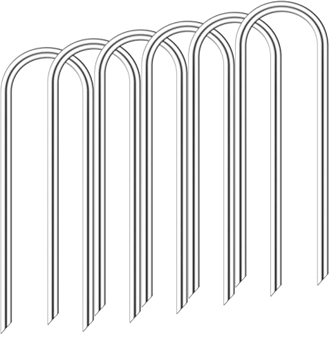 LOYUDEQIU Trampoline Stakes High Wind, Heavy Duty Trampoline Anchors Kit, Galvanized Steel Trampoline Tie Down Anchor Kit (U Type 6pcs)