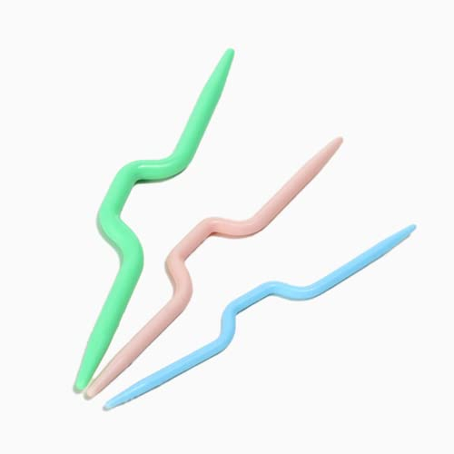 3 Pcs Curved Crochet Hooks, Beginner Crochet Knitting Accessories, Braiding Needles, Colorful Knitting Needles Needles (3 Sizes)