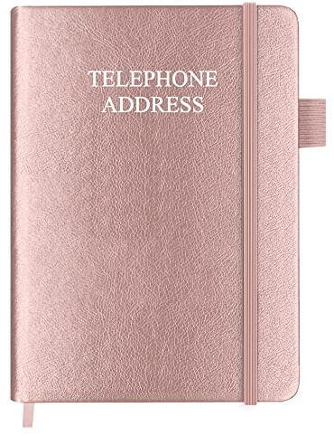Getvow Telephone and Address Book with Tabs - 5 x 7 Address Book Hardcover with Birthday, Address, Phone Numbers, Websites Password. Address Notebook for Home or Office, Rose