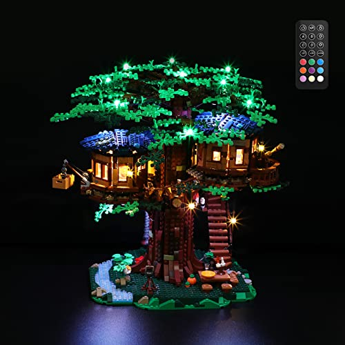 GEAMENT LED Licht-Set (Fernbedienung) Kompatibel mit Lego Baumhaus - Beleuchtungsset für Ideas 21318 Baumodell (Modell-Set Nicht enthalten)
