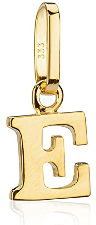 NKlaus Buchstabe E kleiner Kettenanhänger 333 Gelb Gold 8 Karat Glanz 5x5mm Alphabet 8868