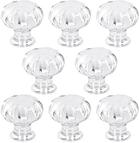 MOROBOR Mini akryl dragknoppar, 8 st pumpaformade självhäftande knoppar, ingen borrning, genomskinliga självhäftande akrylknoppar för spegel, garderobslåda, presentfodral och andra små möbler