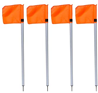 Jamso Design – Soccer Pitch® Eckfahnen-Set für Kinderfußball | 1 m-Stangen, Spielfeldmarkierung, Spielarena, tragbare Grenzstangen, Fußballtraining, stabil + leicht, leuchtende Flaggen, Kinderfussball