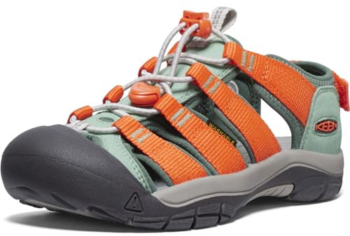KEEN Unisex-Child Newport Boundless (Toddler/Little Big Kid) Sandals, Granite Green/Scarlet Ibis, 5 Big Kid