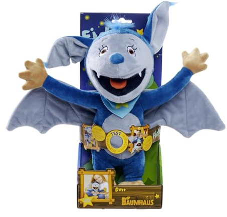 Simba Fidi Fledermaus Funktionsplüsch, drückt Man auf den Bauch ertönen lustige Wortspiele, 35cm Plüschfigur, ab den ersten Lebensmonaten