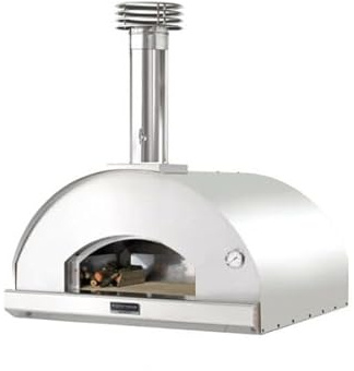 Horno de leña de exterior antiincendios con apoyo 85,5 x 98 x 114 (inoxidable)