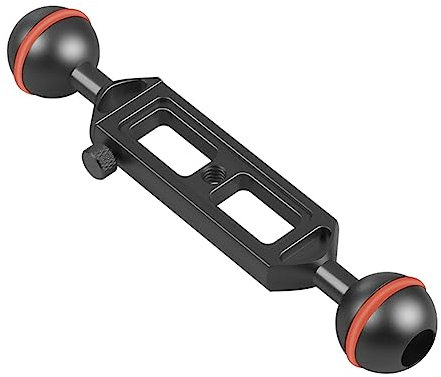 Humanitypd Soporte de Buceo Soporte de brazo extensible Brazo de faro de doble rótula Longitud ajustable 20 cm con rótula Diámetro 25 mm Agujero de tornillo 1/4 pulgadas Soporte de Submarinismo