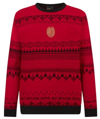 AC Milan Maglione di Natale 2024, Fantasia Natalizia in Morbido e Comodo Cotone, Prodotto Ufficiale Unisex, XXL