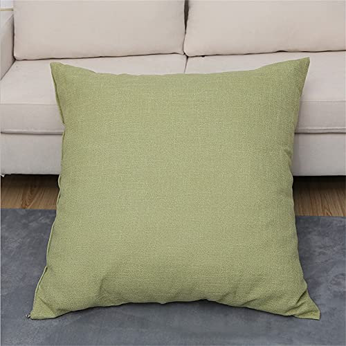 Juego de 2 fundas de cojín decorativas de hierba verde de 70 x 70 cm con cremallera invisible, tela lisa grande en tamaños disponibles