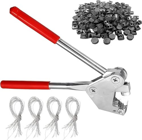 FOGAWA Juego de alicates de sellado de 165 mm alicates de plomo para precintos de plomo de 10 mm de diámetro con 60 juntas de plomo(10 mm) y 20 hilos de sellado (170 mm)