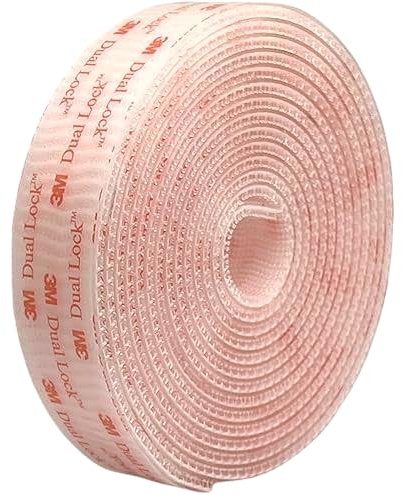 Dpm Tapes Dual Lock SJ3560 Striscia Adesiva con Dual lock, Chiusura a Pressione, prodotto altamente adesivo per Auto, Dashcam, Supporto Pagamento Pedaggio, Fai da te, Trasparente (25,4 mm x 2 m)