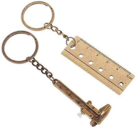 Uonlytech 2piezas Llavero De Calibre Mini Vernier Herramienta De Medición Para Objetos Pequeños Para Mochila o Bolso Regla Portátil Funcional