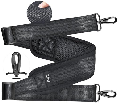 ZINZ Ultra Tjock axelrem,med fast pad 76 universal väskrem,med andningsbar kudde och dubbla balanserade justerbara spännen,för bärbar datorväska Messenger Bag Crossbody etc,Mörkgrå